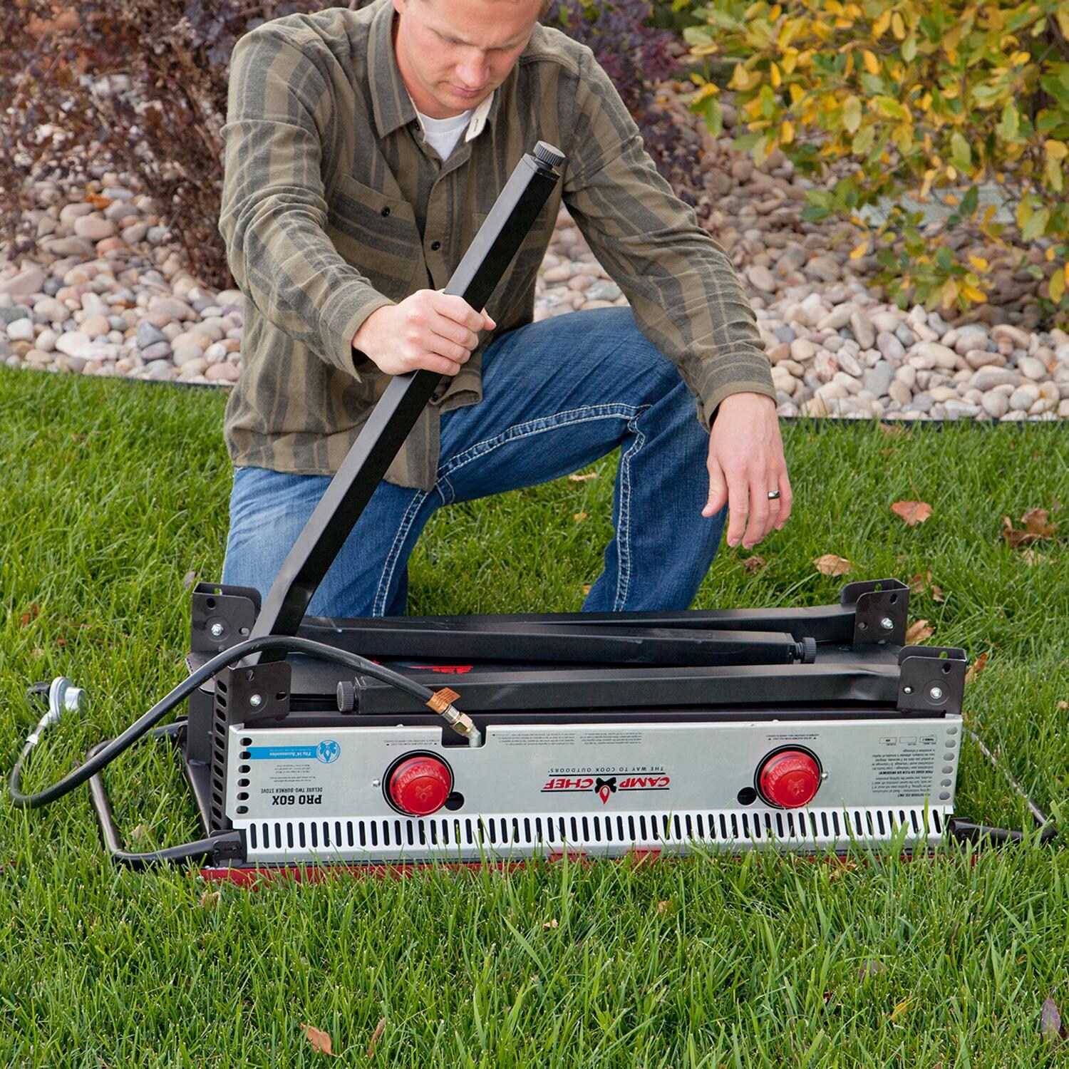 Camp Chef PRO60X Pro 60X 2-Burner Portable Propane Gas Stove - Unfolding Collapsible Legs thumbnail