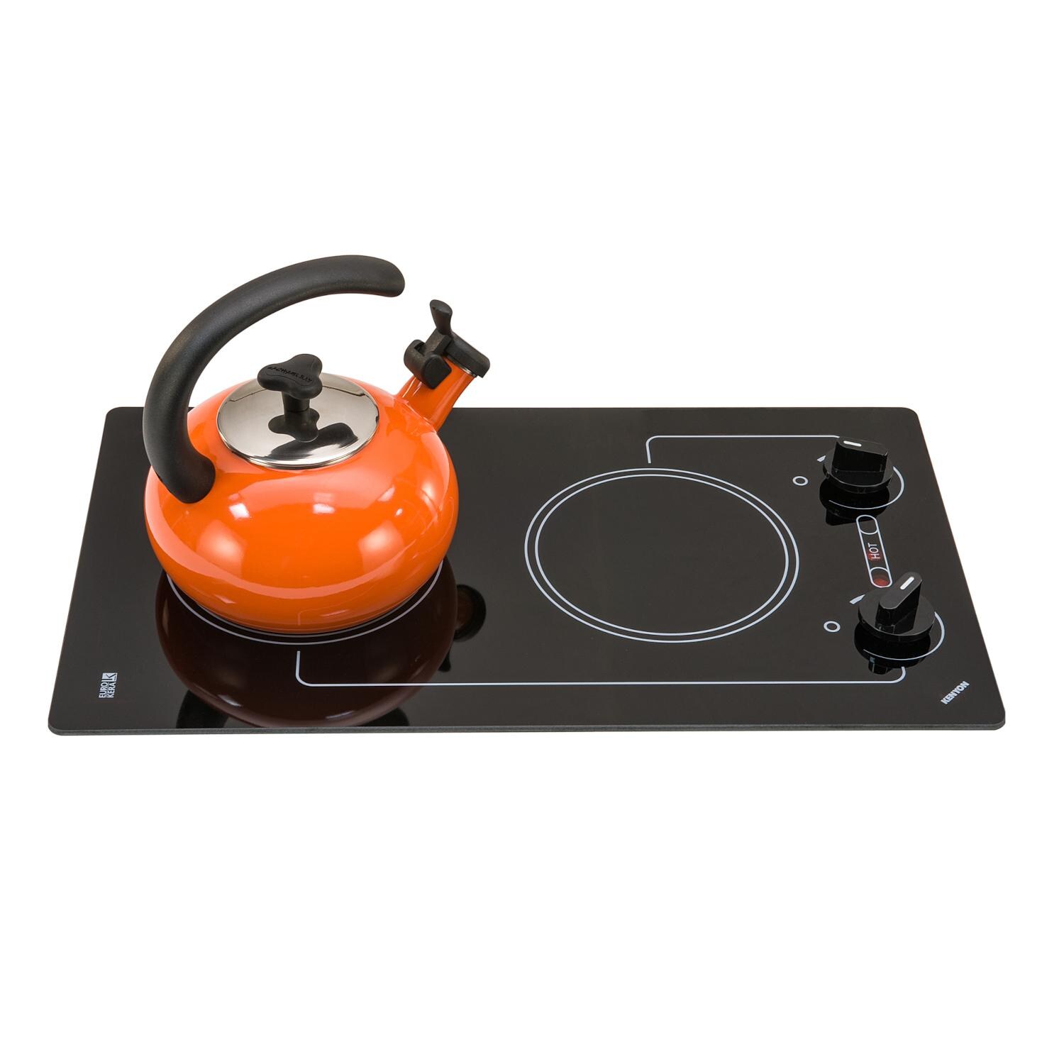 Kenyon B41601 120V Caribbean Trimline Built-In Electric Two Burner Cooktop - In Use thumbnail