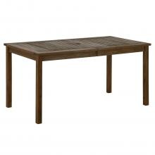 Crosswinds 60 X 34 Inch Rectangular Dark Brown Acacia Patio Dining Table By Walker Edison