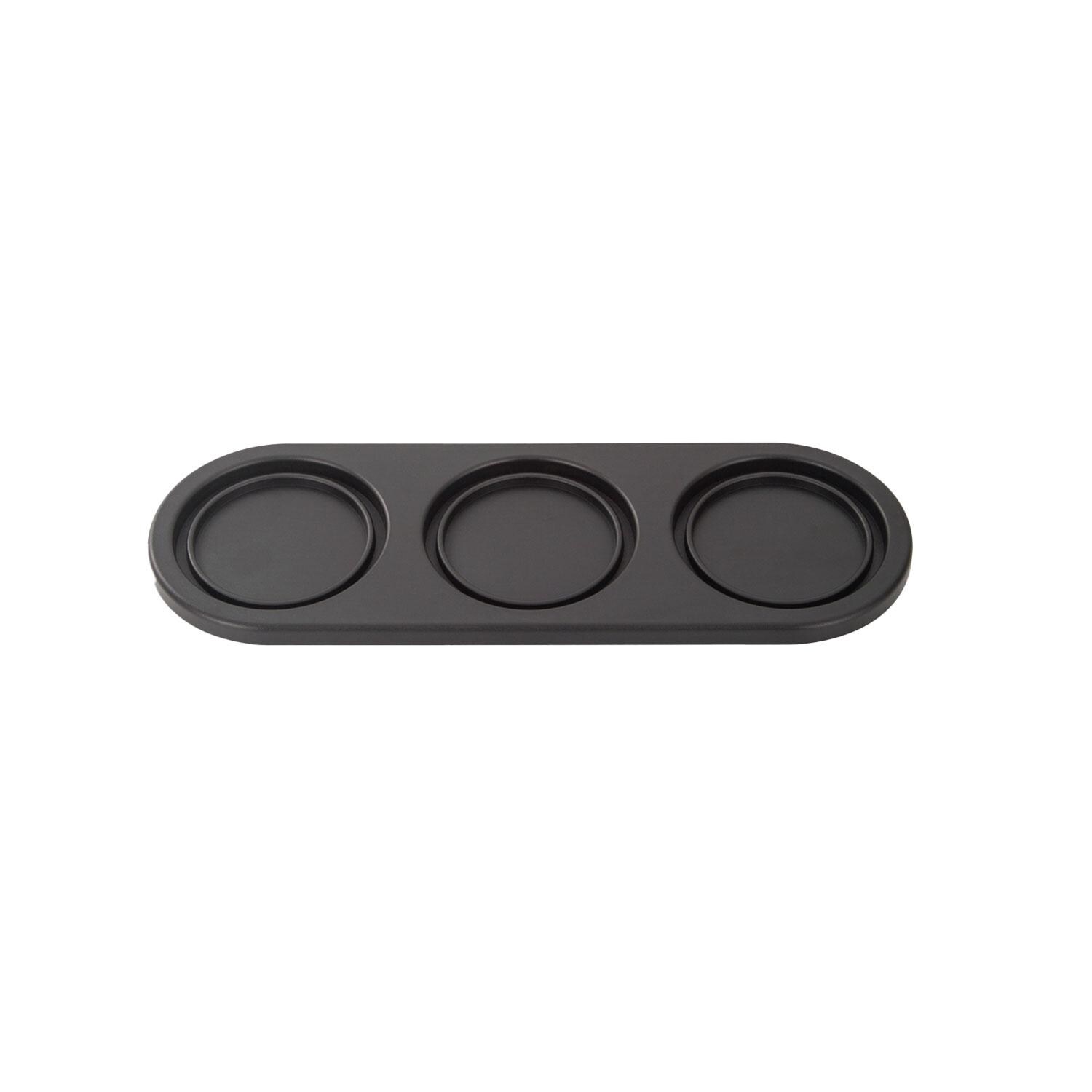 FinaMill FMA102-1BLK Black Trio Stackable Tray - White Background thumbnail