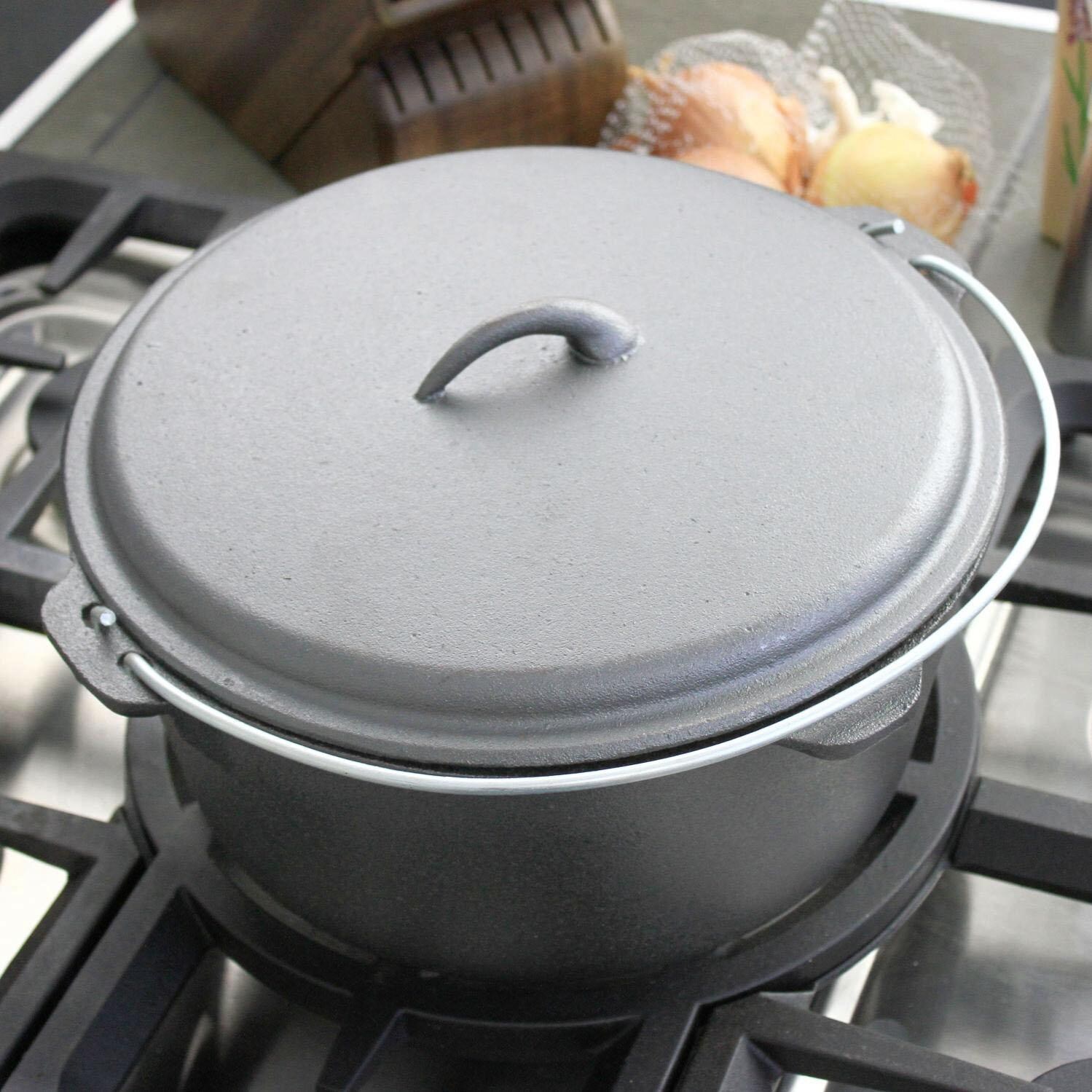 Cajun Cookware 9-Quart Unseasoned Cast Iron Dutch Oven - Lifestyle View thumbnail