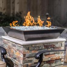 Lakeview Outdoor Designs Westfalen 18-Inch Square Low-Rise Natural Gas Column Fire Bowl - Oil Rubbed Bronze image