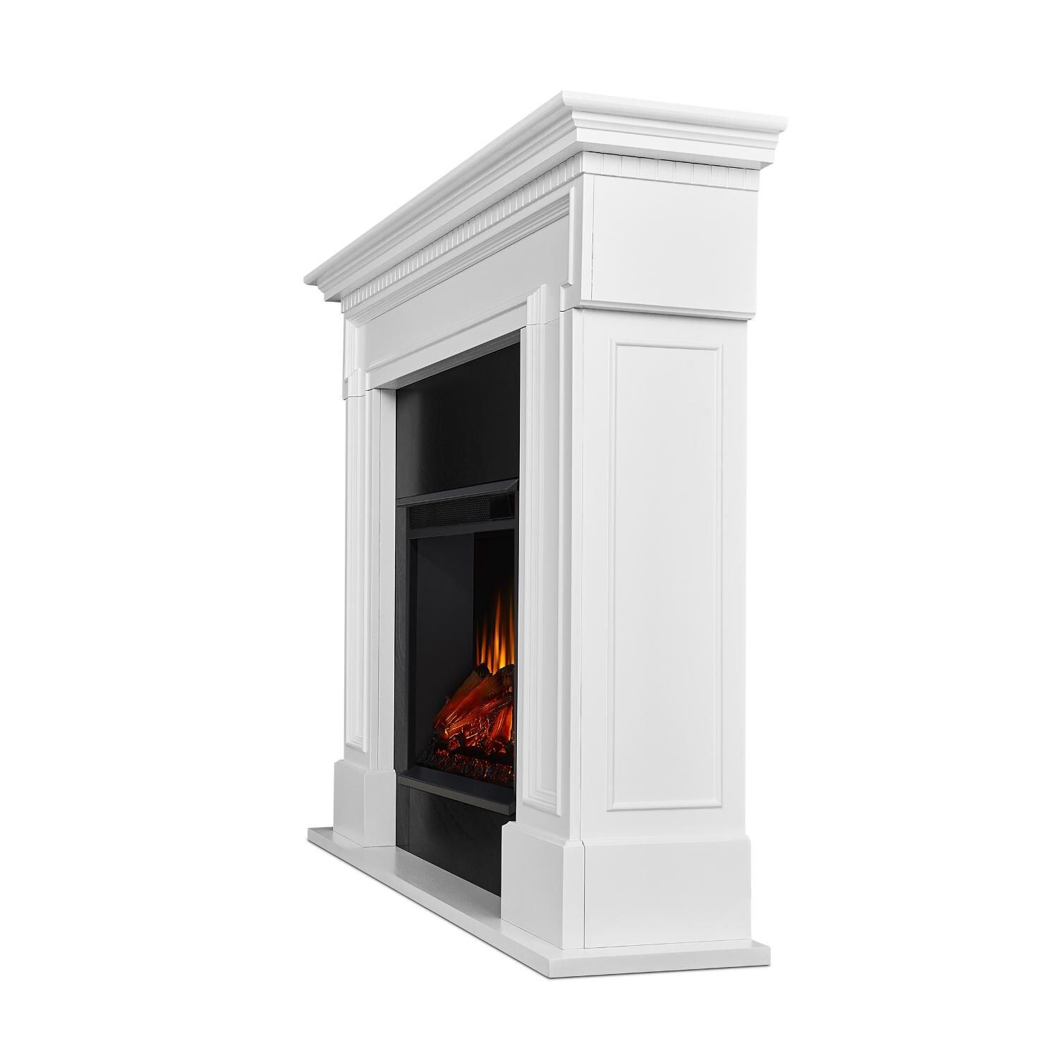 Real Flame - 5010E-W - Thayer 54-Inch Electric Fireplace With Mantel - White - Side View thumbnail