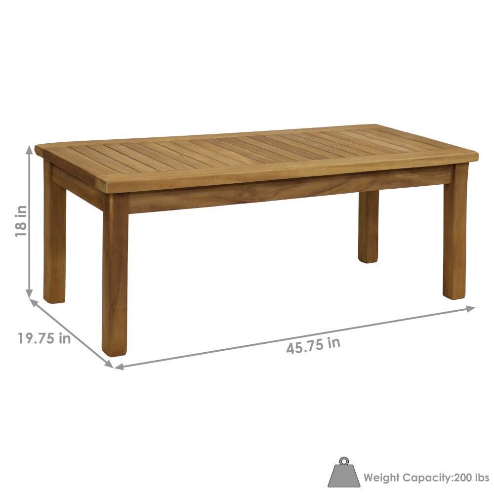 Ultimate Patio Wooden Teak Outdoor Coffee Table - Dimensions thumbnail