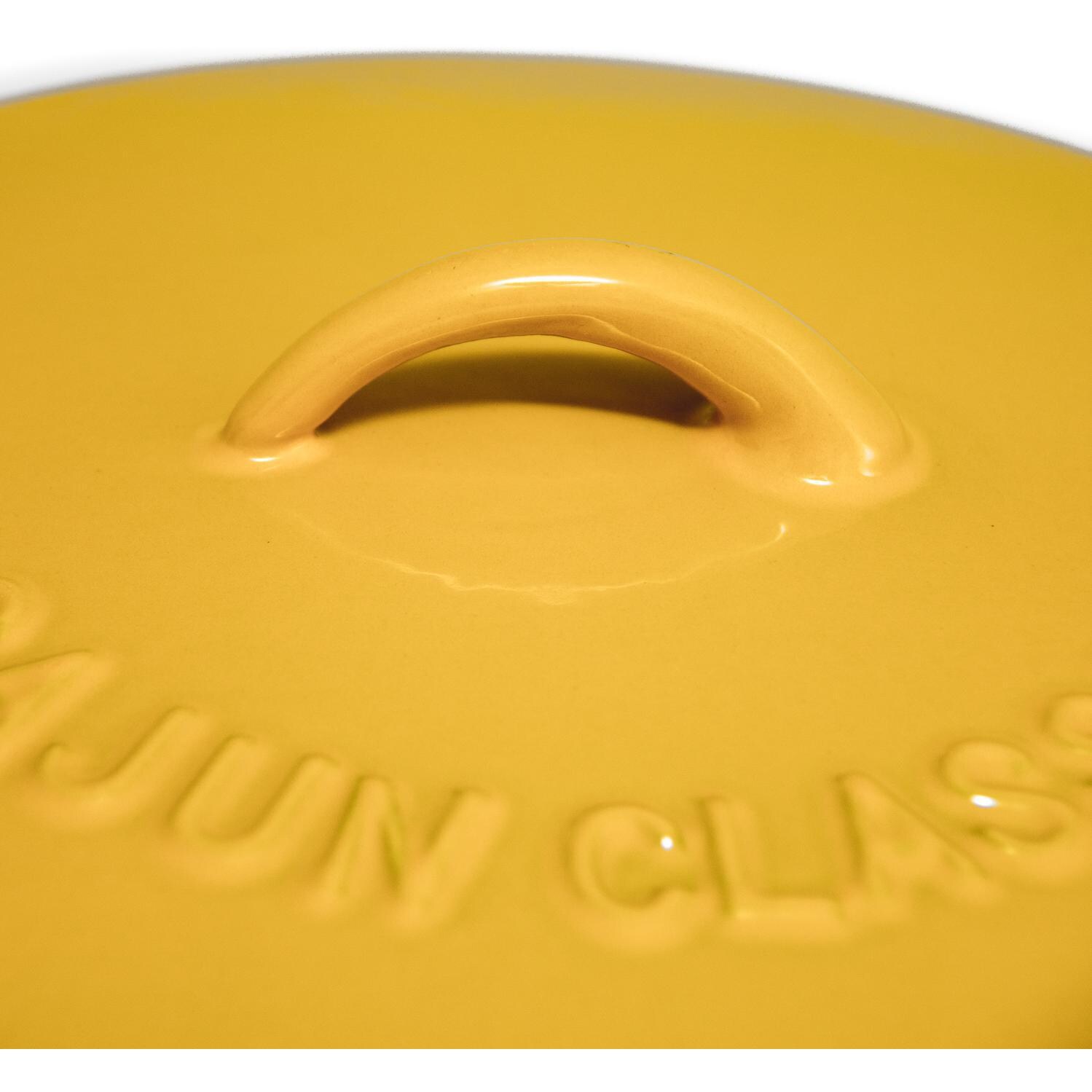 Cajun Cookware Enamel Cast Iron Dutch Oven - Purple & Gold - Lid Handle thumbnail