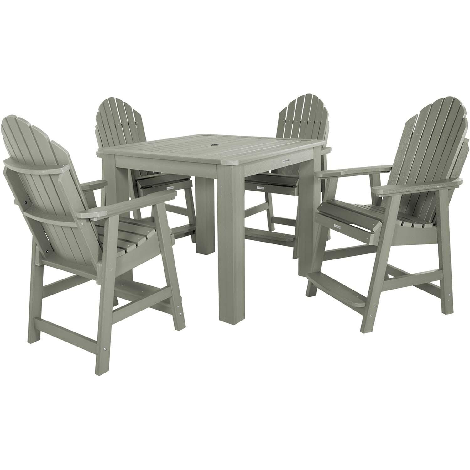 Dream Bay 5 Pc Square Counter-Height Dining Set in Eucalyptus by Lakeview Outdoor Designs - White Background thumbnail