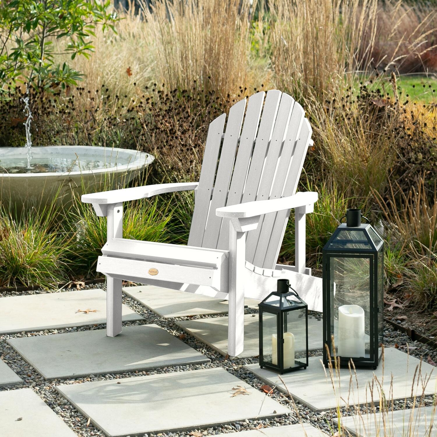 Lakeview Dream Bay Folding & Reclining Adirondack Chair - White - On The Patio - Lifestyle thumbnail