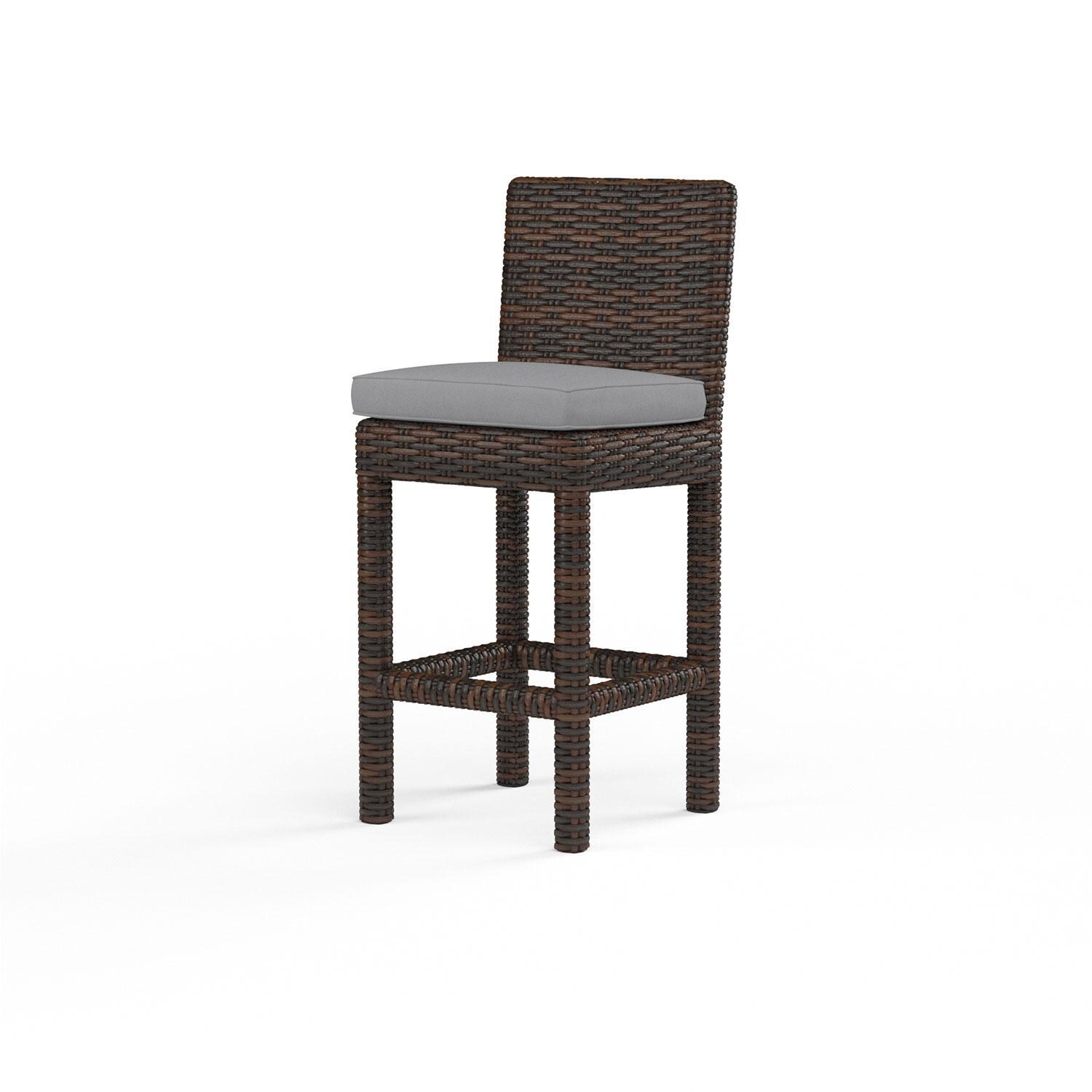 Montecito Wicker Patio Counter Stool in Canvas Granite w/ Self Welt By Sunset West