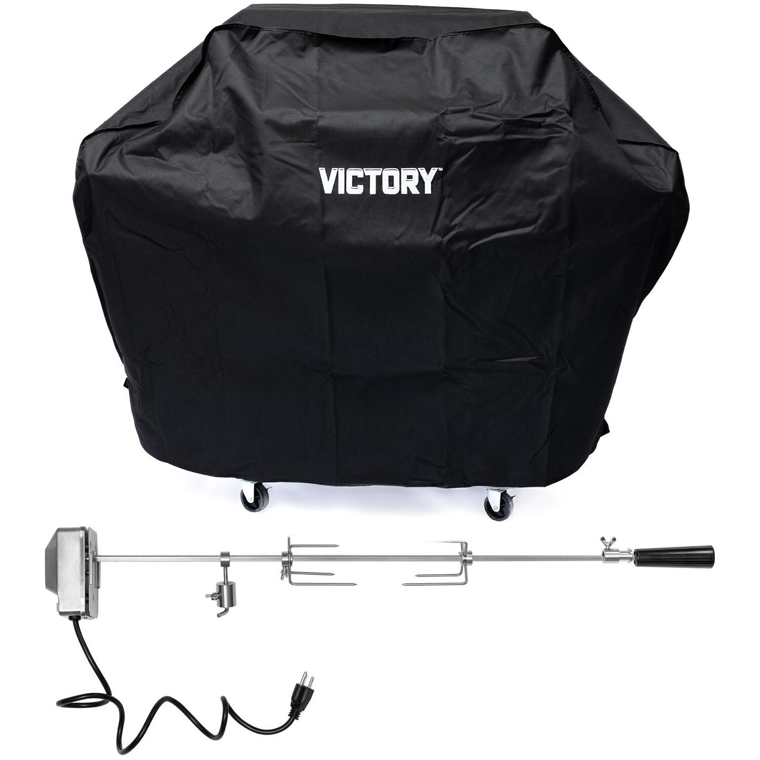 Victory 3Burner Gas Grill Rotisserie Kit And Grill Cover Bundle BBQGuys