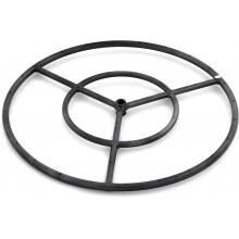 Lakeview Outdoor Designs 24-Inch Three-Spoke Round Natural Gas Double-Ring Burner - Black Steel