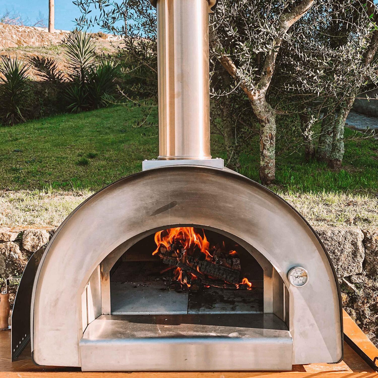 Cru CRUO60G1 Pro 60 Outdoor Wood-Fired Pizza Oven - Fire Lit thumbnail