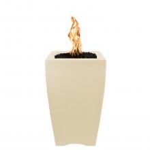 Top Fires by The Outdoor Plus Baston 33-Inch Natural Gas Fire Pillar - Vanilla Concrete - Match Light - No Access Door