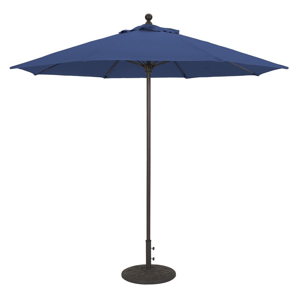 Galtech 9 Ft. Octagonal Bar Height Aluminum Patio Umbrella W/ Manual Lift - Black Frame W/ Navy Sunbrella Fabric (Umbrella Base Not Included) thumbnail
