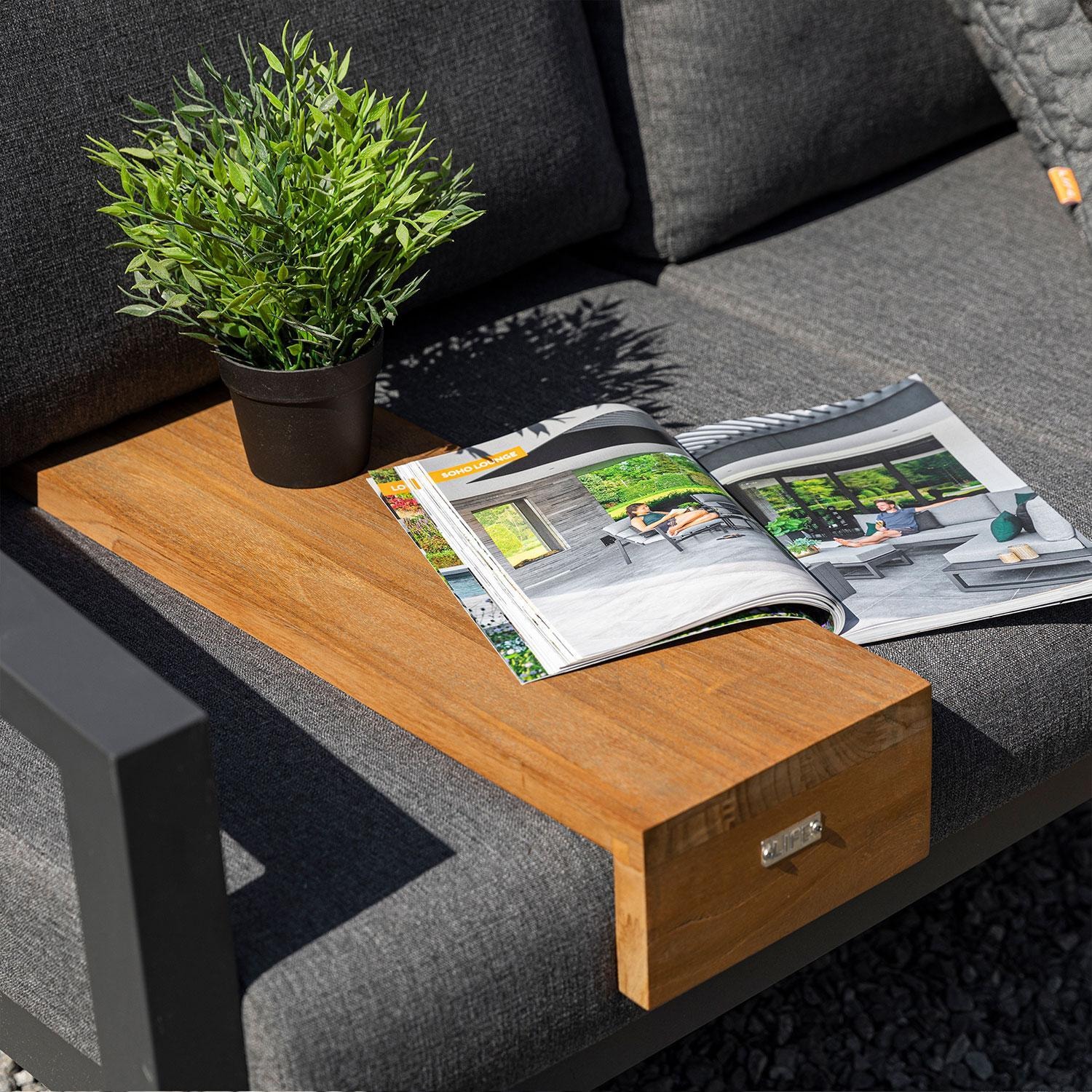 Rimo Teak Serving Tray By KETTLER - Side View - Lifestyle thumbnail