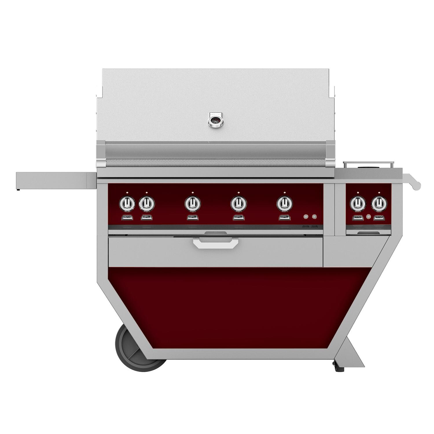 Hestan Deluxe 42-Inch Freestanding Natural Gas Grill W/ All Infrared Burners, Rotisserie & Double Side Burner - Tin Roof - GSBR42CX2-NG-BG thumbnail