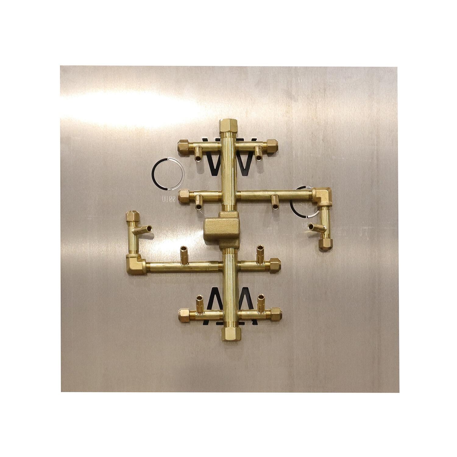 Warming Trends 12 X 11 CROSSFIRE Brass Natural Gas/Propane Burner w/ 24-in Square Plate