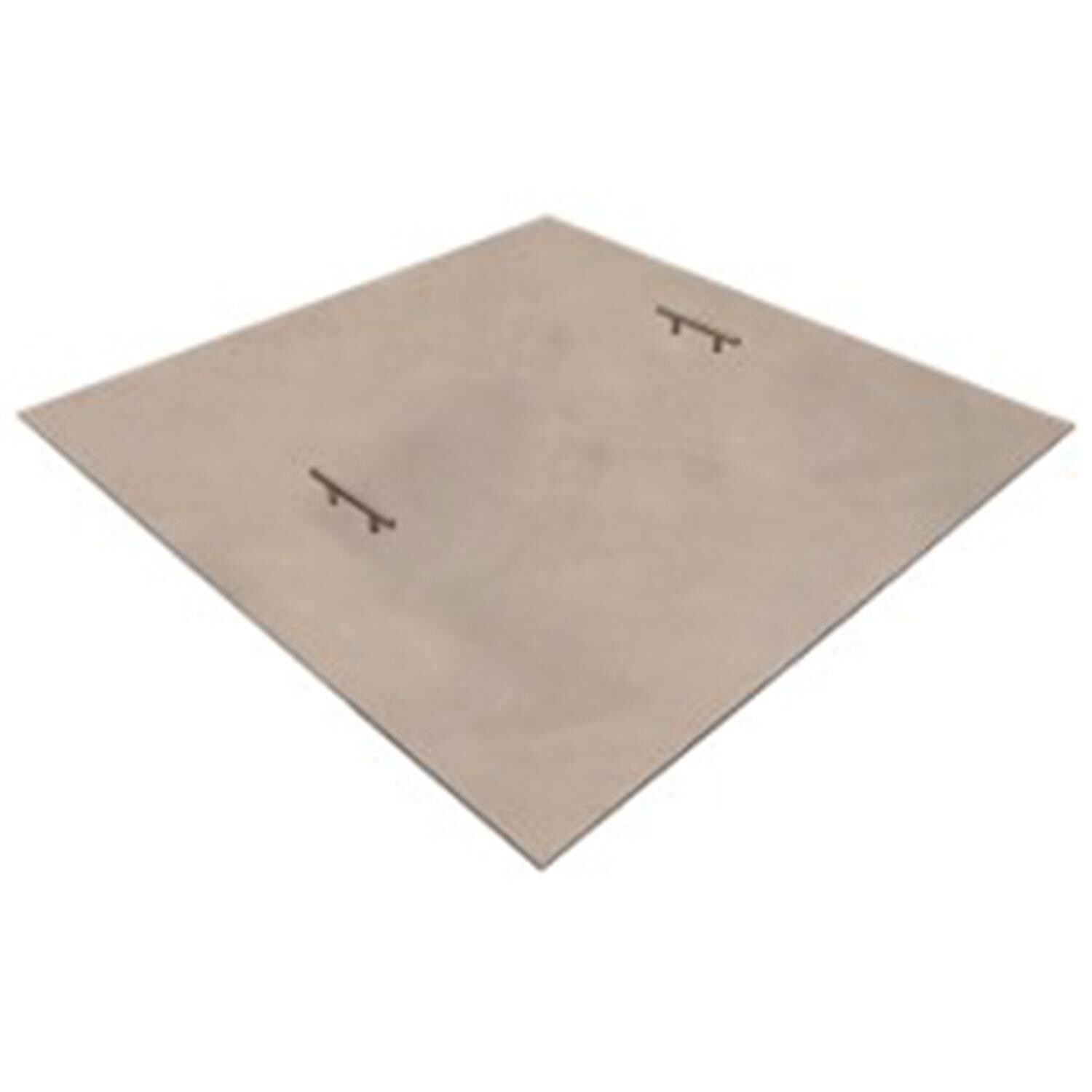 Warming Trends 50-in Square Double Handle Aluminum Fire Pit Cover For 48-in Openings - White Background thumbnail