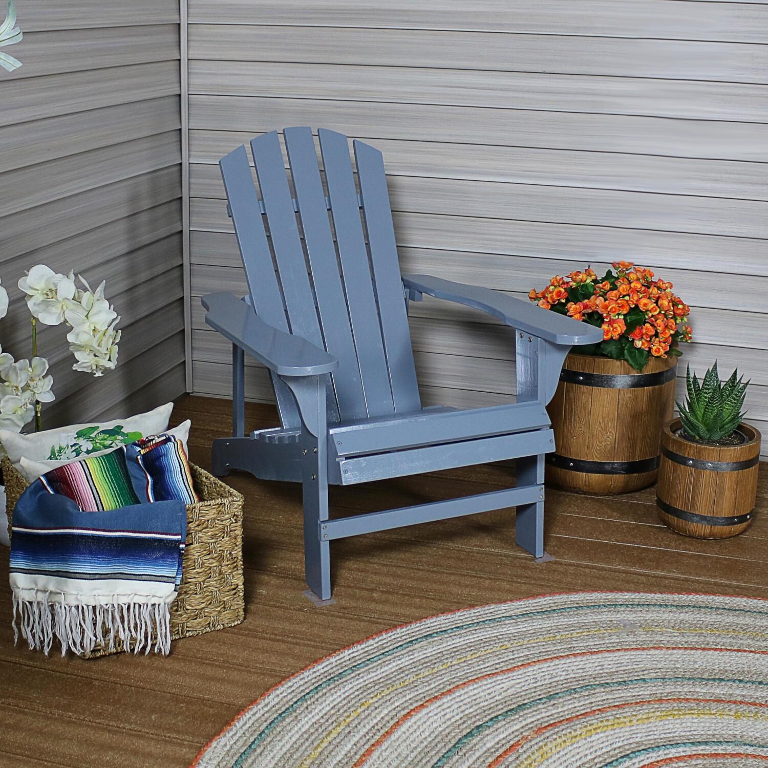Wood Adirondack in Gray/ by Ultimate Patio