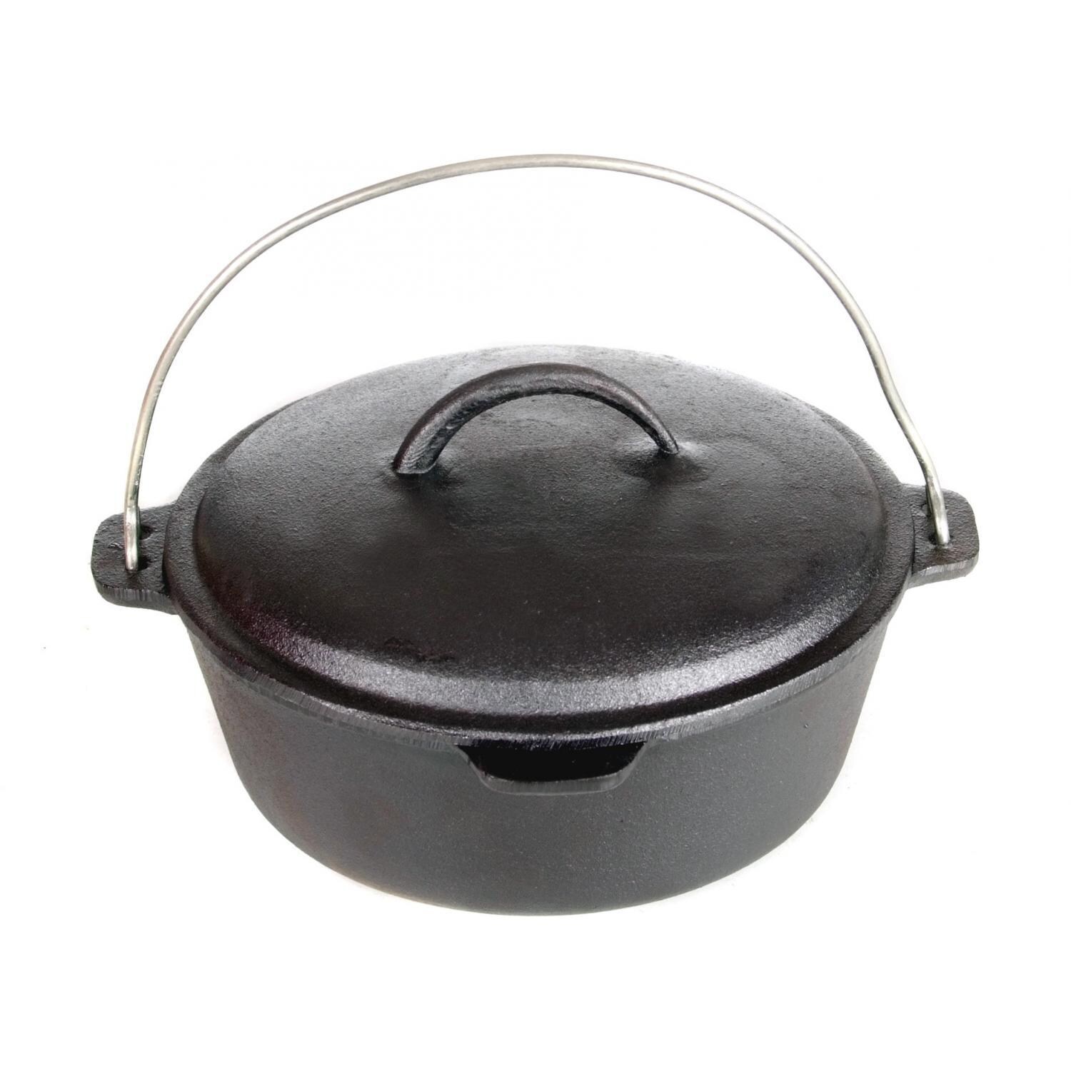 Cajun Cookware 2-Quart Seasoned Cast Iron Dutch Oven - Side View thumbnail