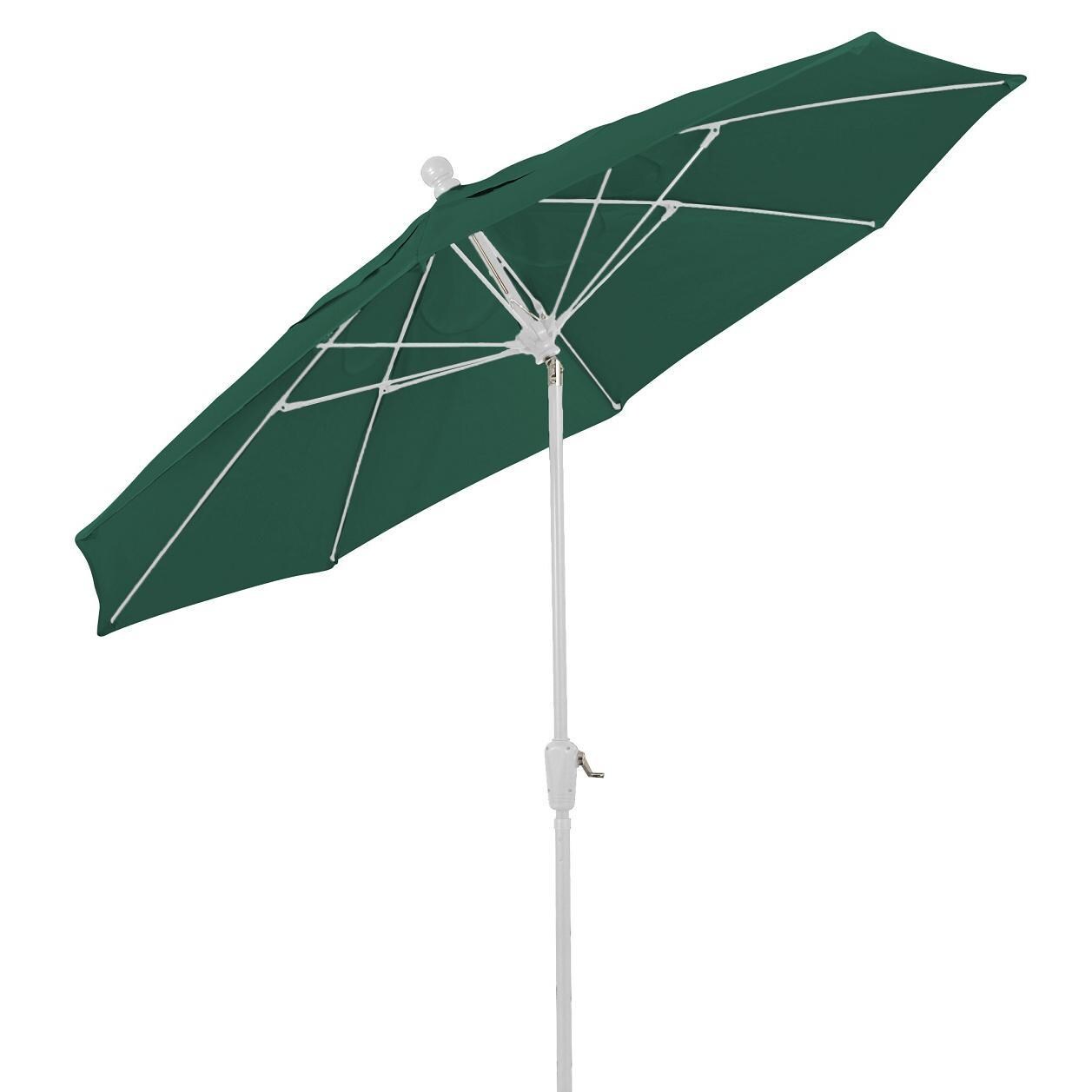 FiberBuilt 9 Ft Aluminum Market Patio Umbrella W/ Crank Lift & Tilt - Forest Green thumbnail