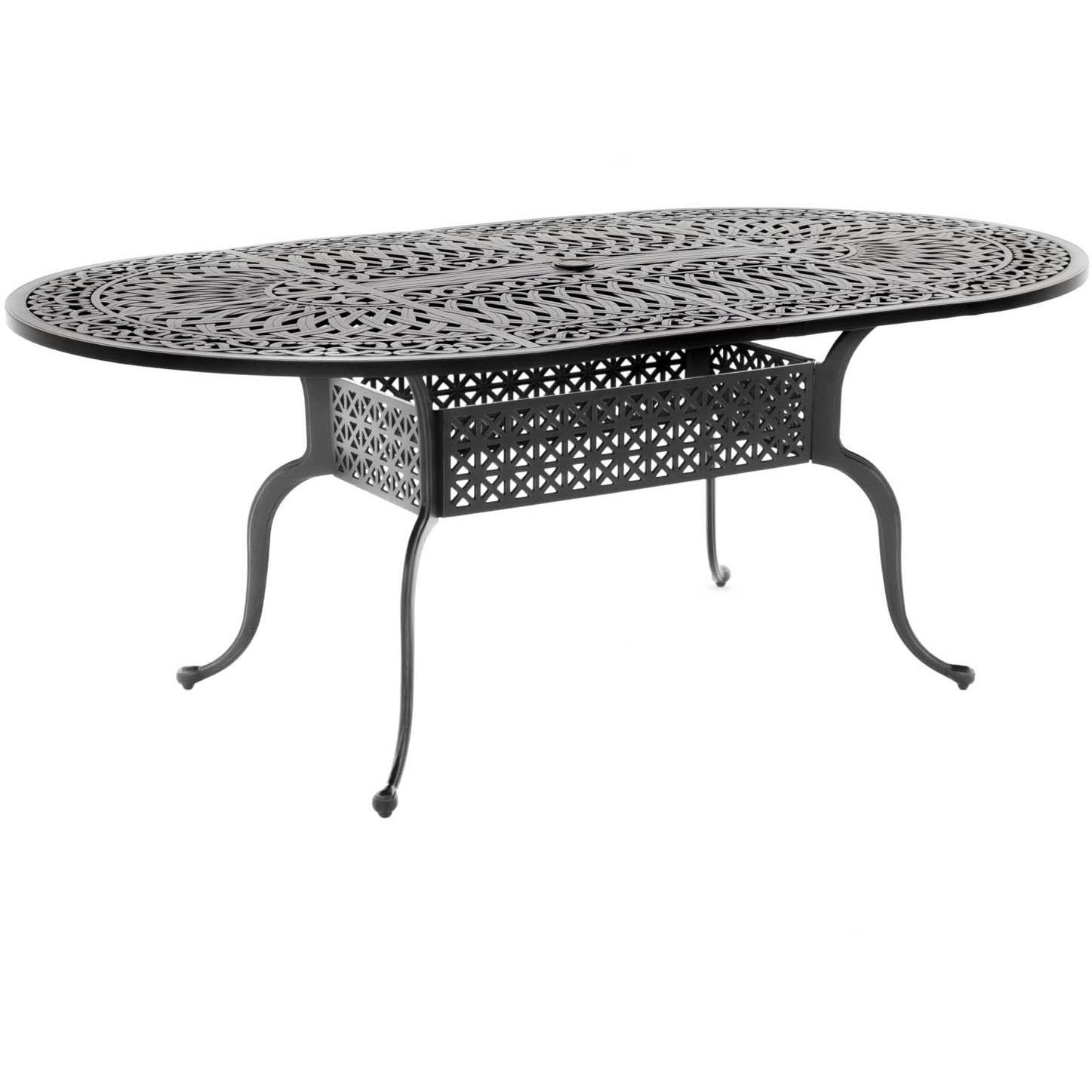 Villa Flora 72 X 42 Inch Oval Cast Aluminum Patio Dining Table By
