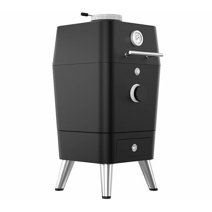 Everdure EKAMK1B 18 Inch Cast Aluminum Kamado Grill W/Stand - Right Side View - White Background thumbnail