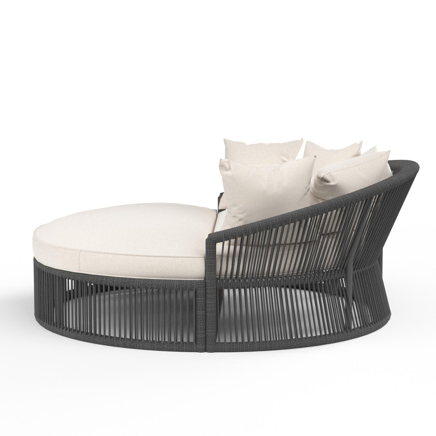Sunset West - 4101-99/OTT-57005 - Milano 67-Inch Olefin Rope Patio Daybed W/ Sunbrella Echo Ash Cushions - Side View thumbnail