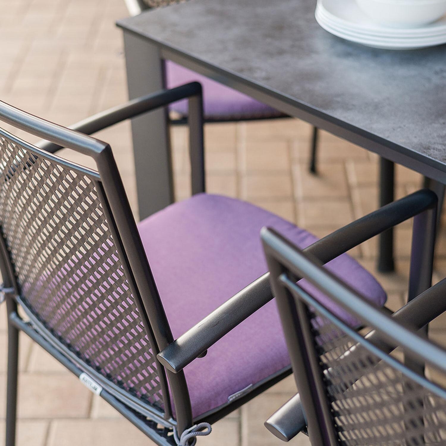 Reno 4 Pc Aluminum Dining Arm Chair By KETTLER - Arm Rest - Detail thumbnail