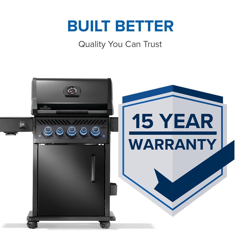 Napoleon RPS425RSIBNK-2-PHM Phantom Rogue PRO-S 425 Natural Gas Grill w/ Infrared Side & Rear Burner - Matte Black - Warranty - Detail thumbnail