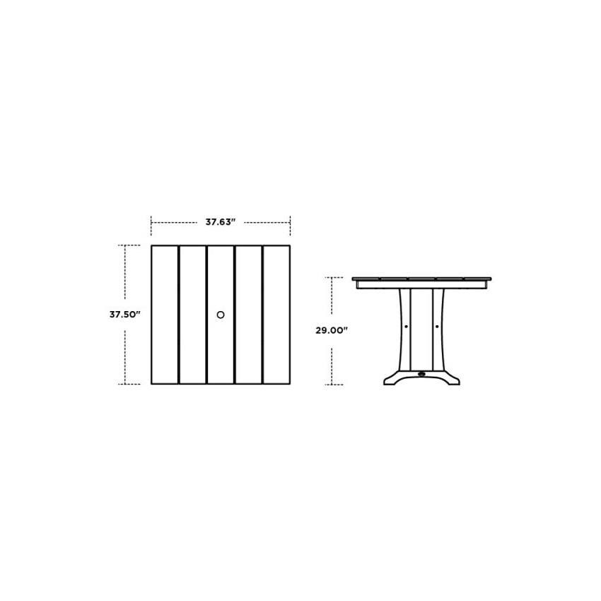 POLYWOOD La Casa Cafe Slate Grey 5 Piece Farmhouse Dining Set W/ Trestle Legs - Table Dimensions thumbnail