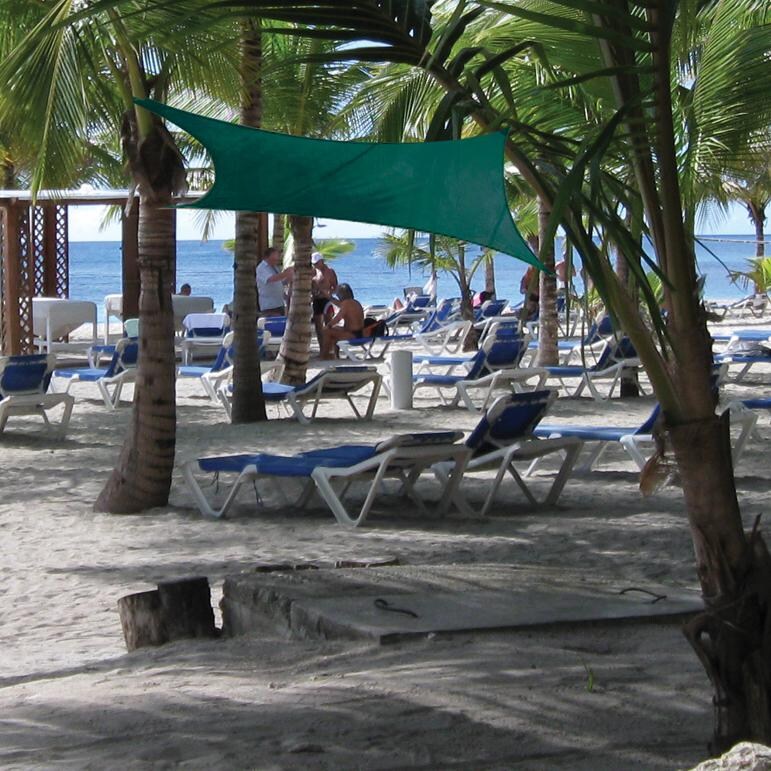 ShadeLogic Sun Shade Sail Heavy Weight 12 Foot Square - Evergreen Beach Lounge Cover thumbnail