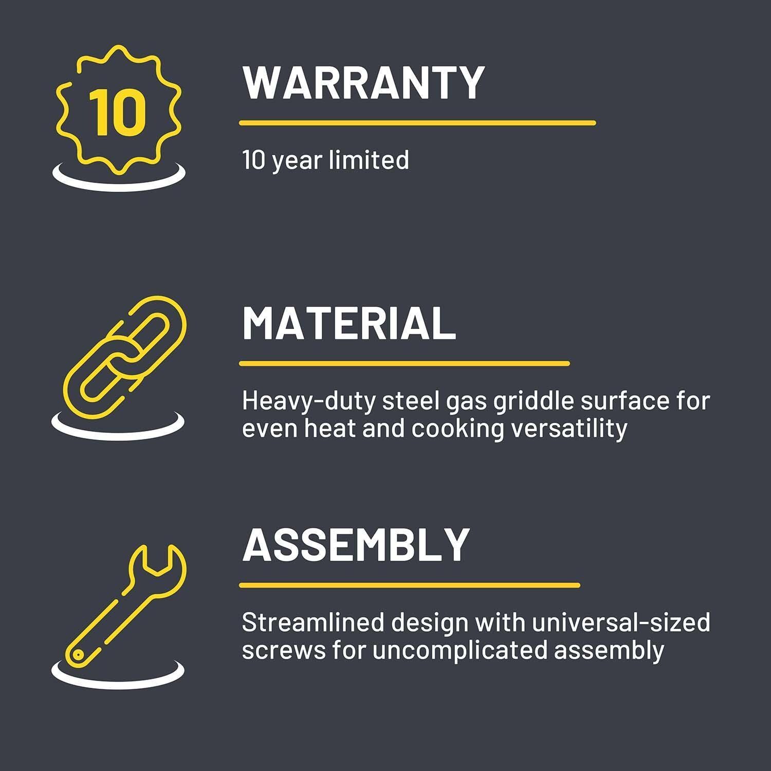 Charbroil 463259423 Medallion Series Vista Propane Gas Grill & Griddle Outdoor Kitchen - Warranty - Detail thumbnail