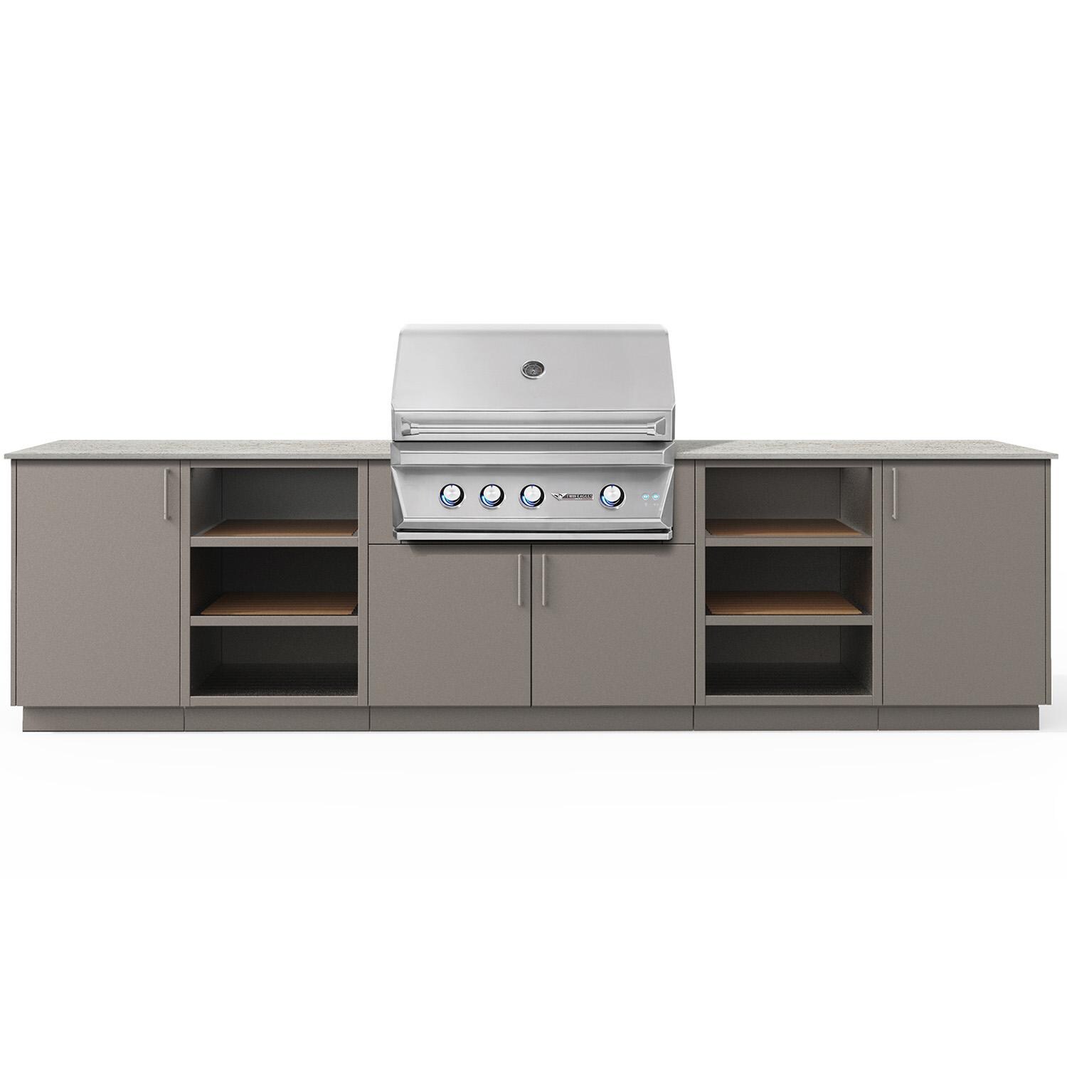 Urban Bonfire Savannah 36 Outdoor Kitchen w/ Twin Eagles Propane Grill, Keon Dekton Countertop & Clay Finish - B-Savannah-36-TwinEagles-Keon-Clay