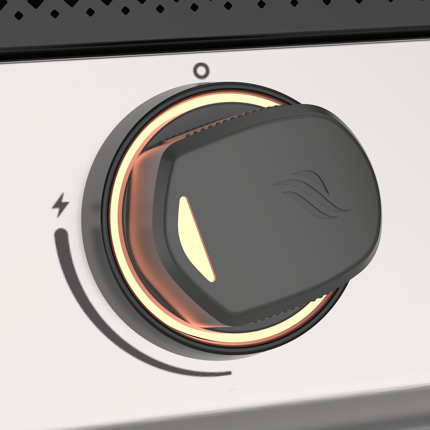 Blackstone 6029 28-Inch Propane Gas Griddle W/Stainless Steel Insulation Jacket - Knob In Use thumbnail