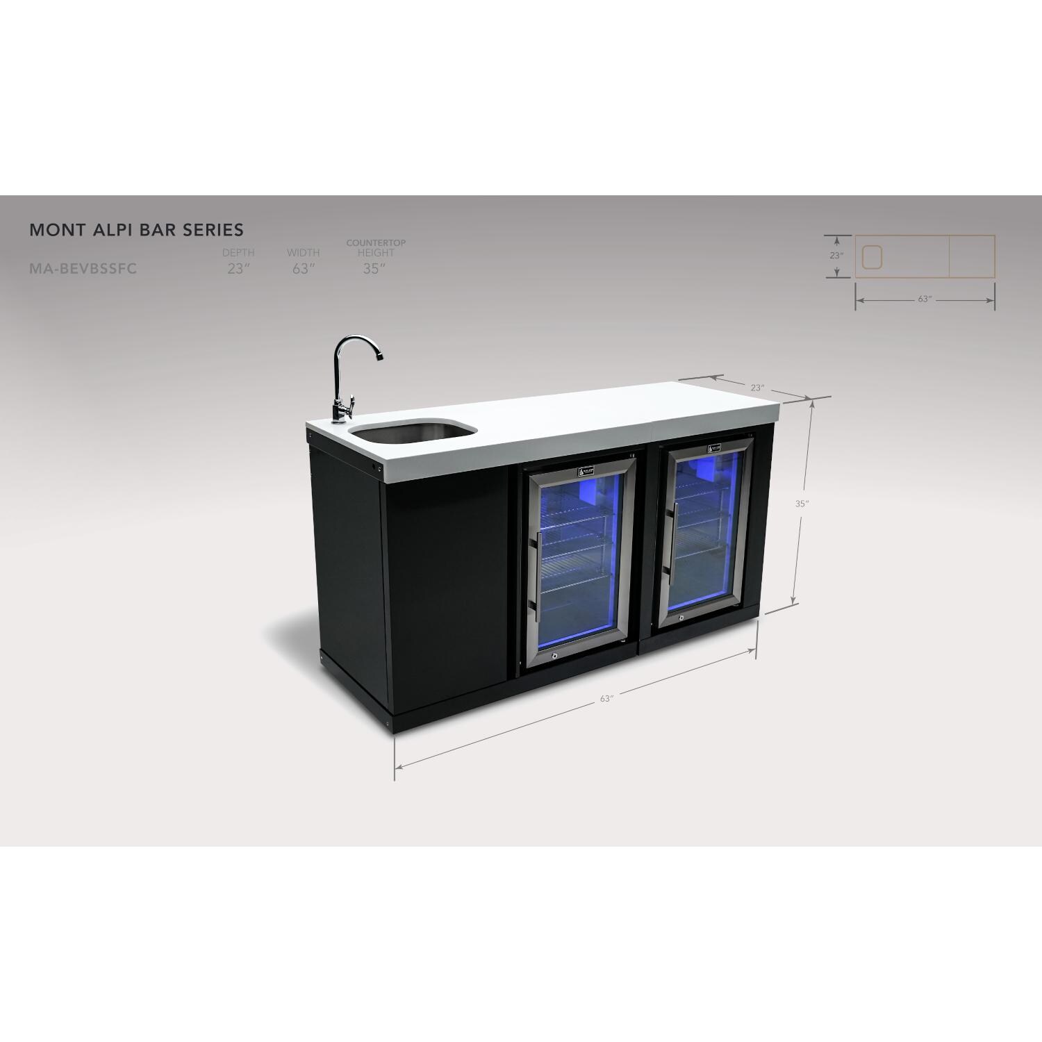 Mont Alpi MA-BEVBSSFC Beverage Center & Fridge Cabinet - Dimensions thumbnail