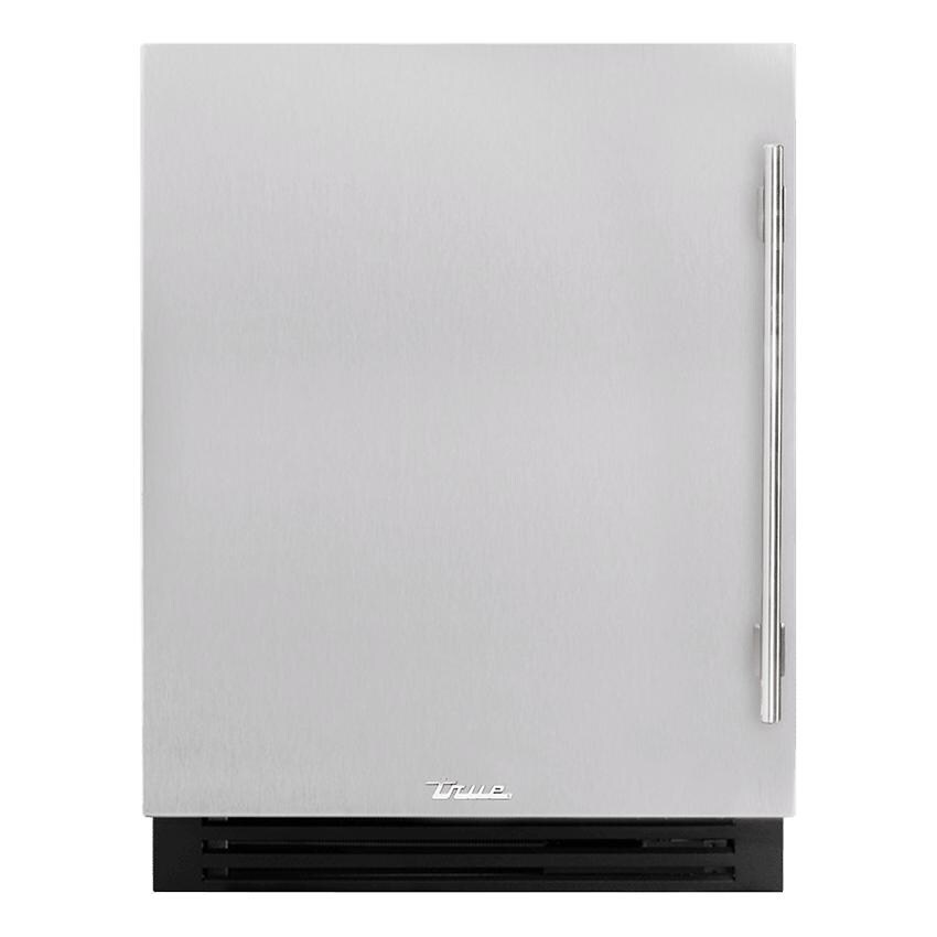 True TURADA-24-LS-A~S ADA Height 24 Inch 4.2 Cu. Ft. Left Hinge Undercounter Outdoor Refrigerator - Stainless Steel - White Background thumbnail