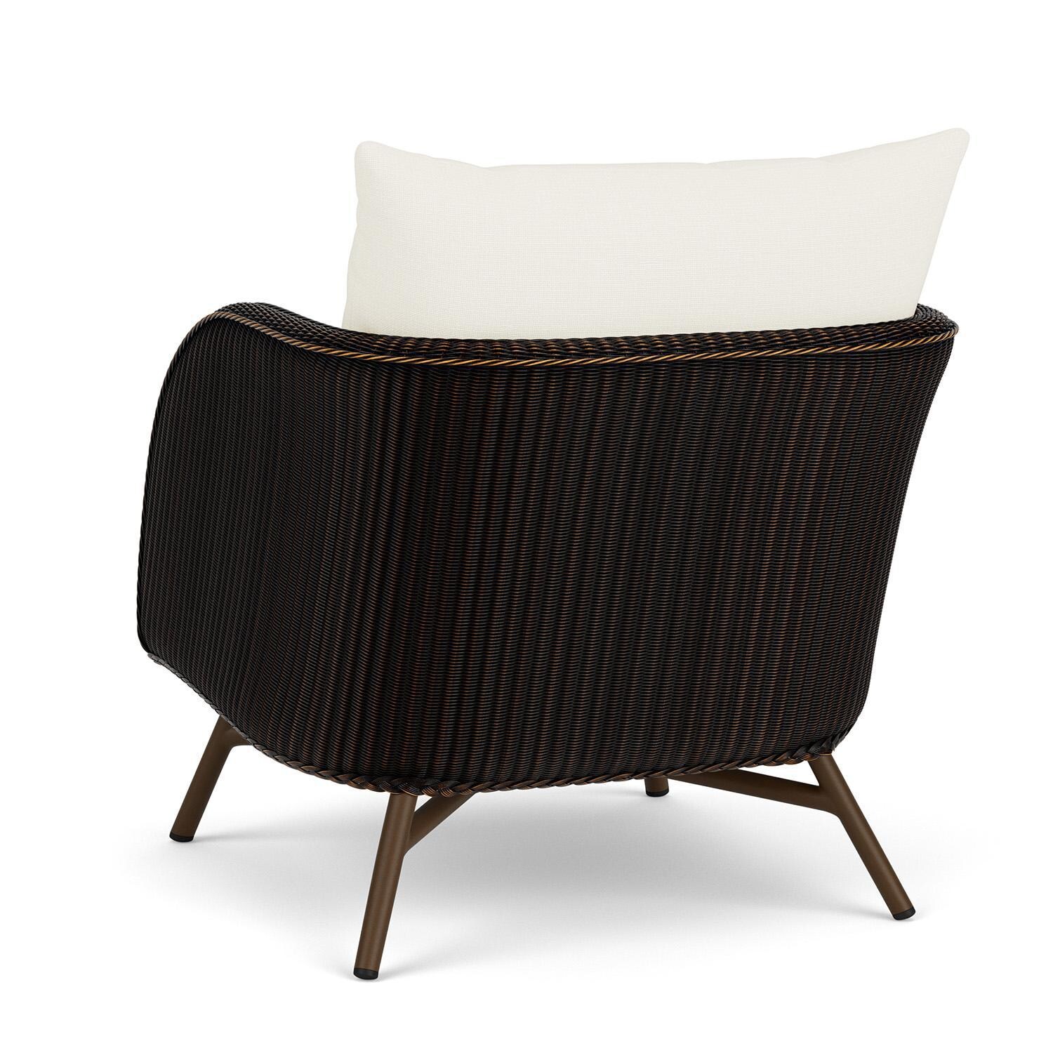 Lloyd Flanders Essence Lounge Chair W/Sailcloth Salt Fabric - Mink Finish - Back Left thumbnail