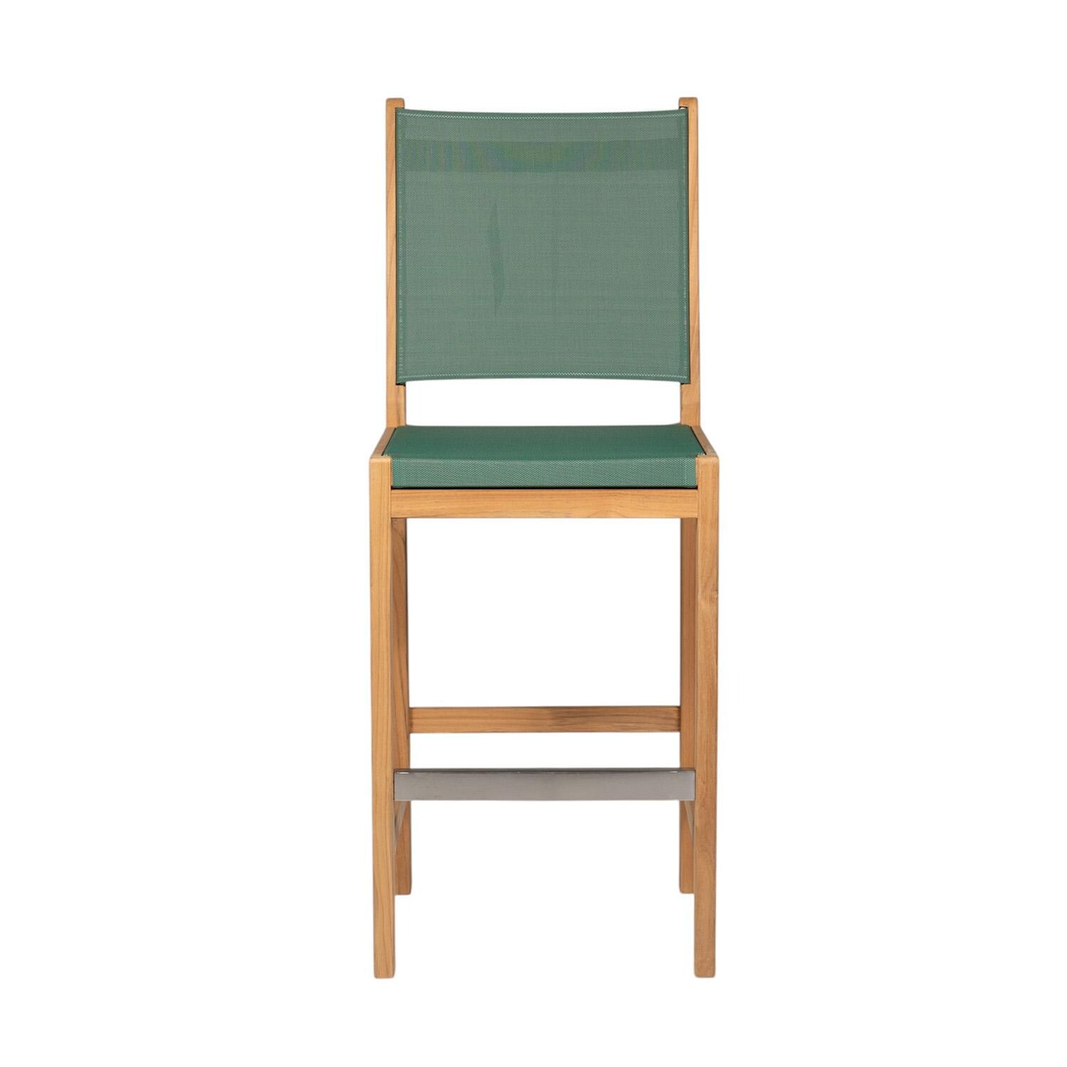 Legacy Teak Sling Bar Stool in Moss by Royal Teak Collection