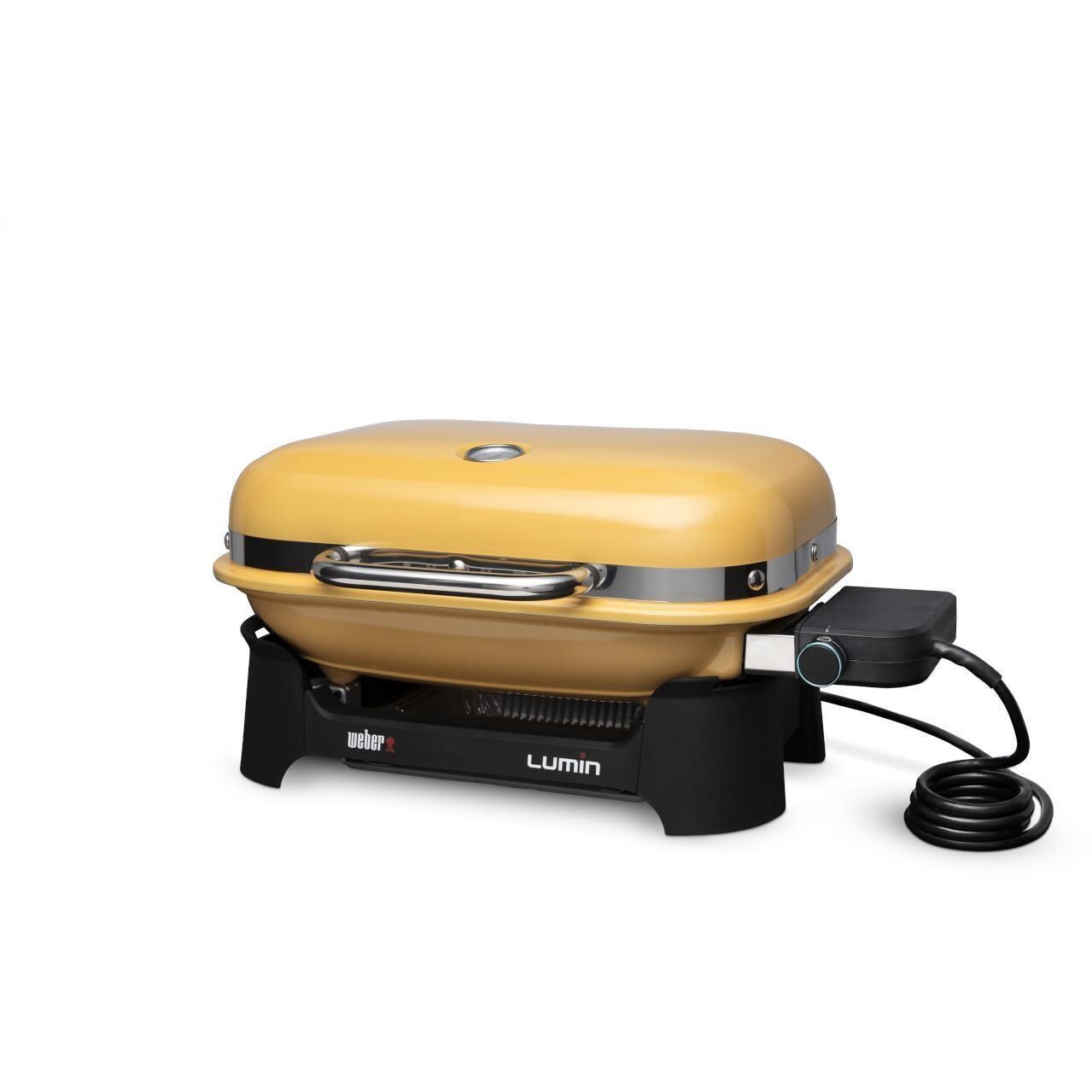 Weber 91280901 Golden Yellow Lumin Compact Portable 1560 Watt Electric Grill - Right Side - White Background thumbnail