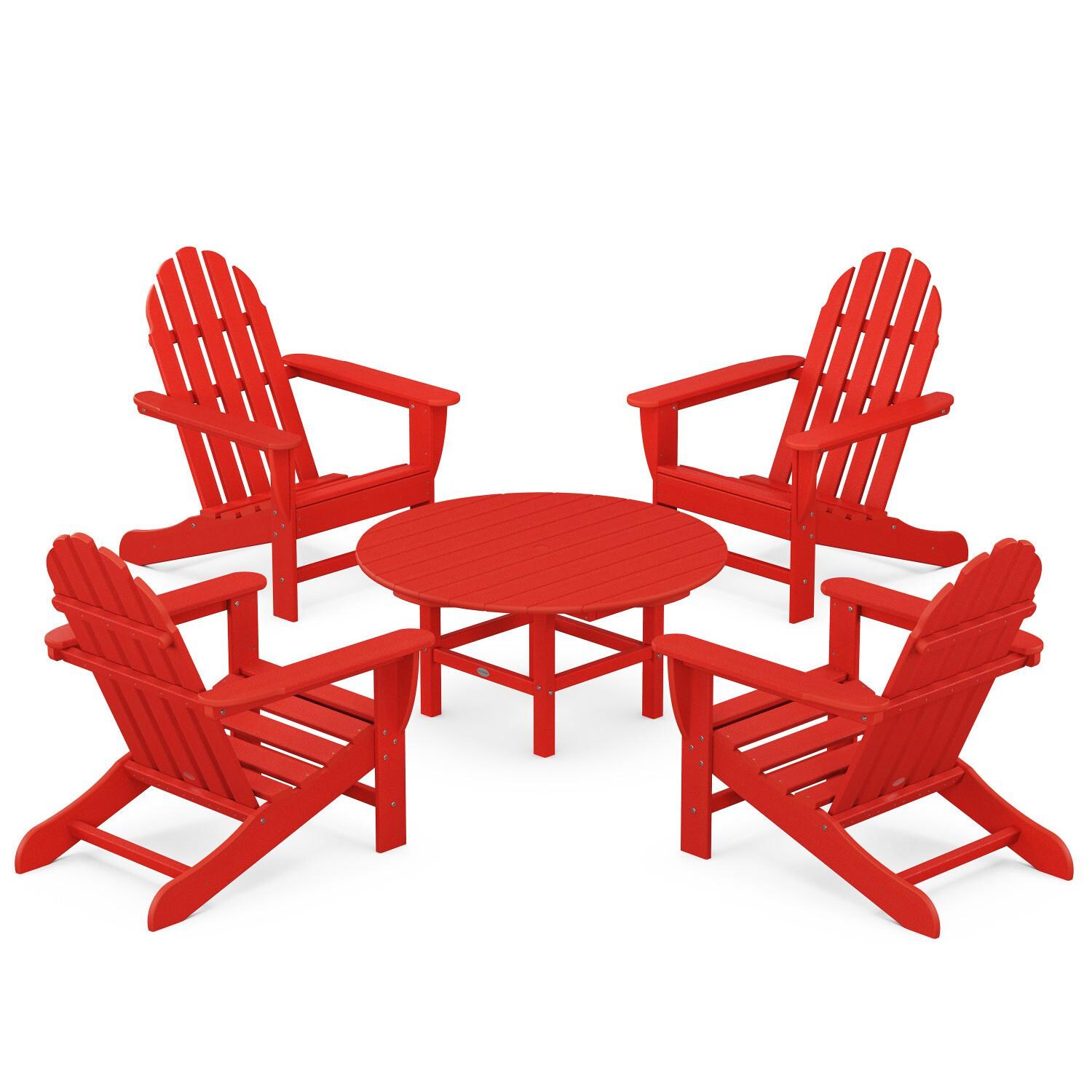 POLYWOOD PWS704-1-SR Classic Adirondack 5-Piece Conversation Set thumbnail
