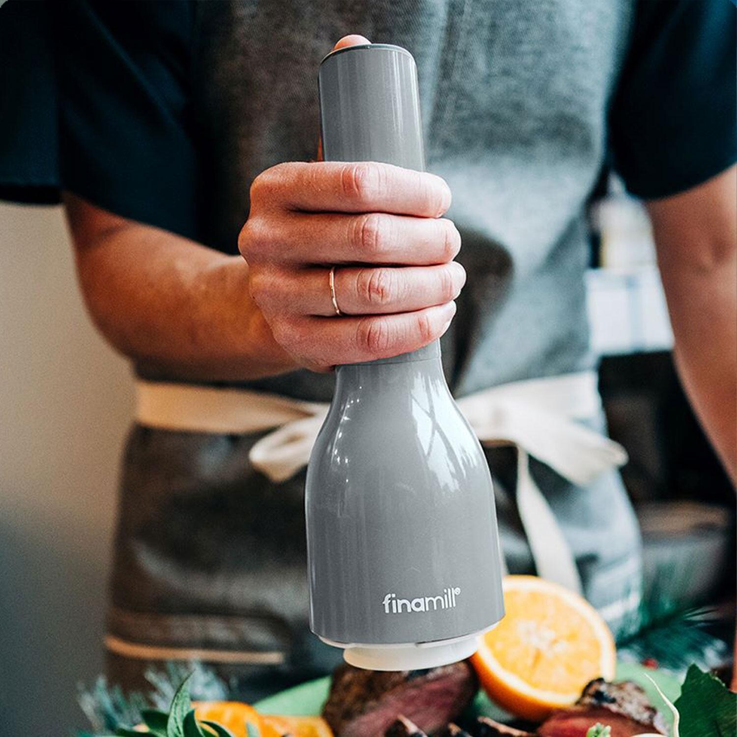 FinaMill GP803437-111STO Classic Battery Spice Grinder in Stone w/ 1 Everyday Pod & 1 Peppercorn Pod - Grinder - Lifestyle thumbnail