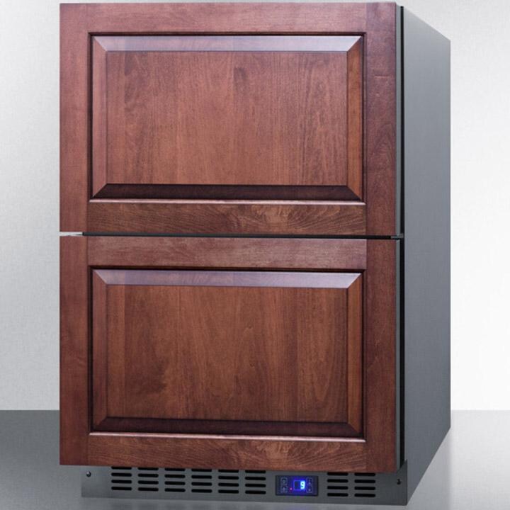 Summit Classic 3.5 Cu. Ft. Double Drawer Freezer - Panel Ready Drawers - Right Angle View thumbnail