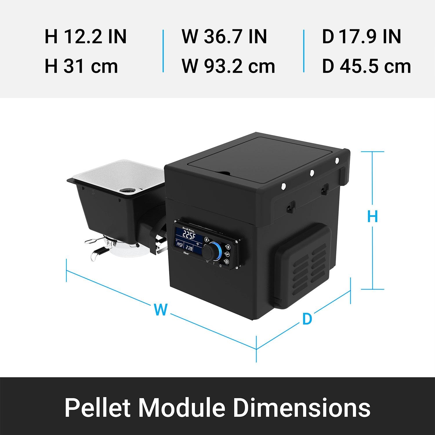 Broil King 674001 Baron 4 Burner Pellet Module Conversion Kit - Black - Dimensions thumbnail