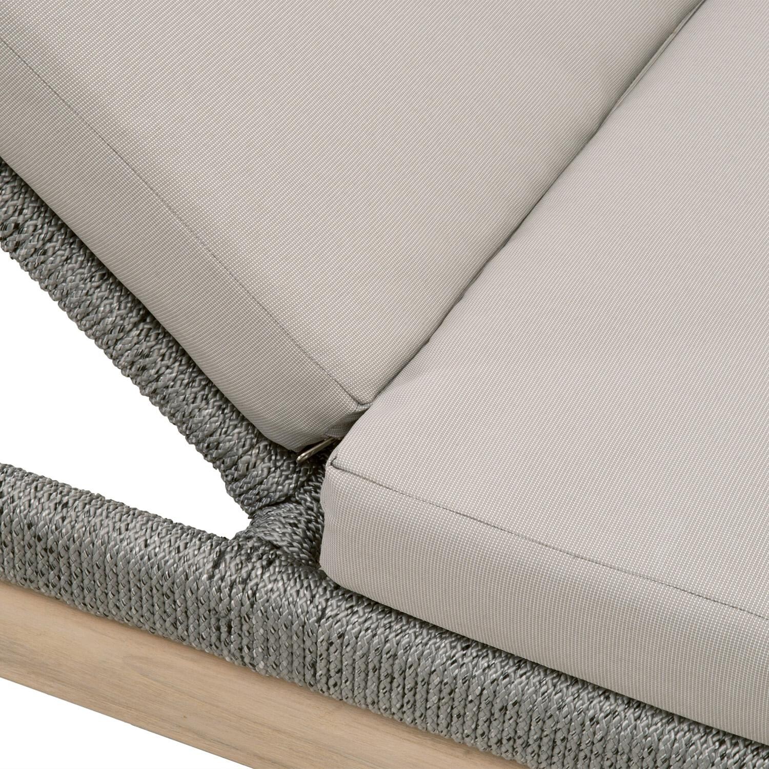 Lakeview Peninsula Way Woven Rope Chaise Lounge in Platinum - Seat Detail thumbnail