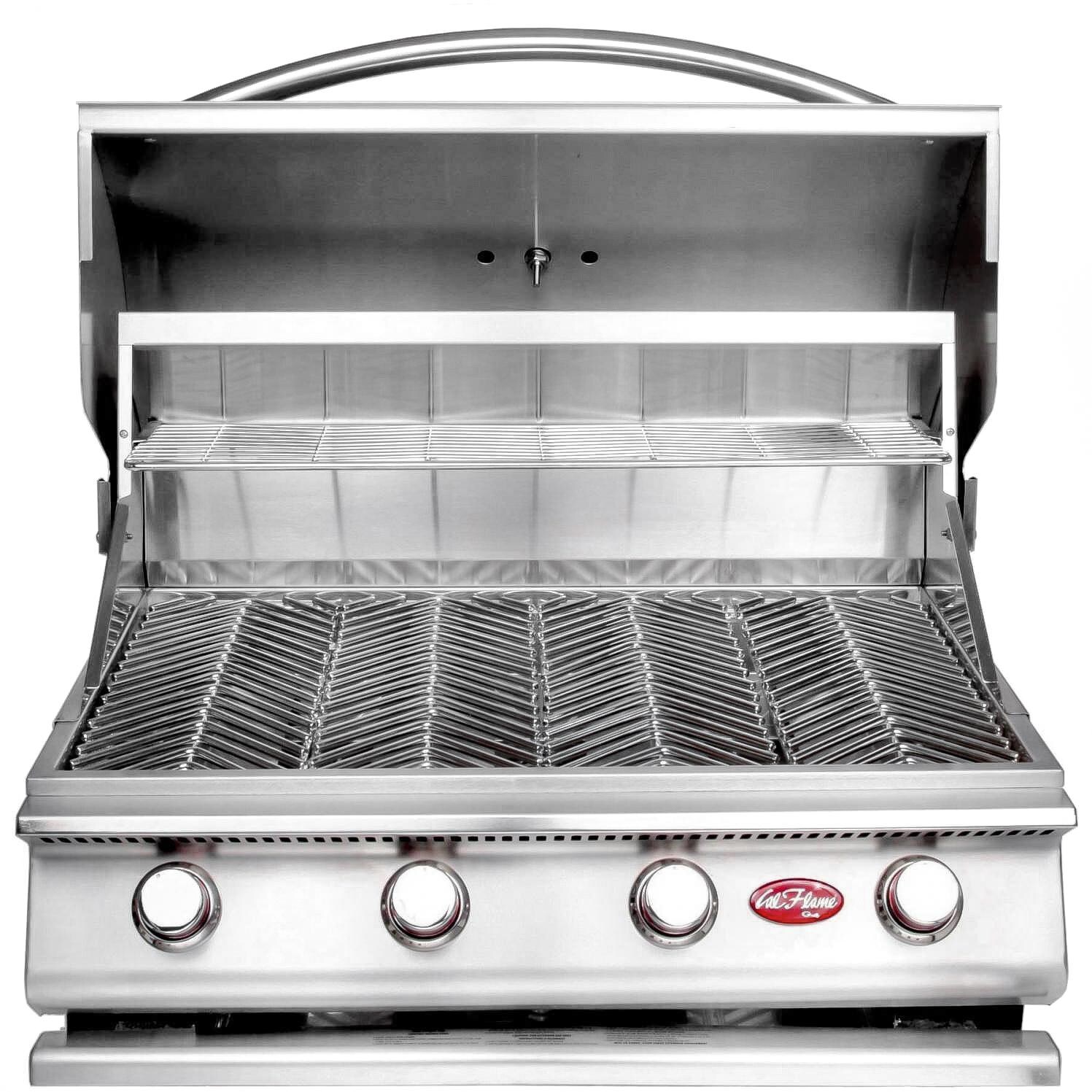 Cal Flame G4 32-Inch 4-Burner Built-In Propane Gas Grill - Front Open View thumbnail