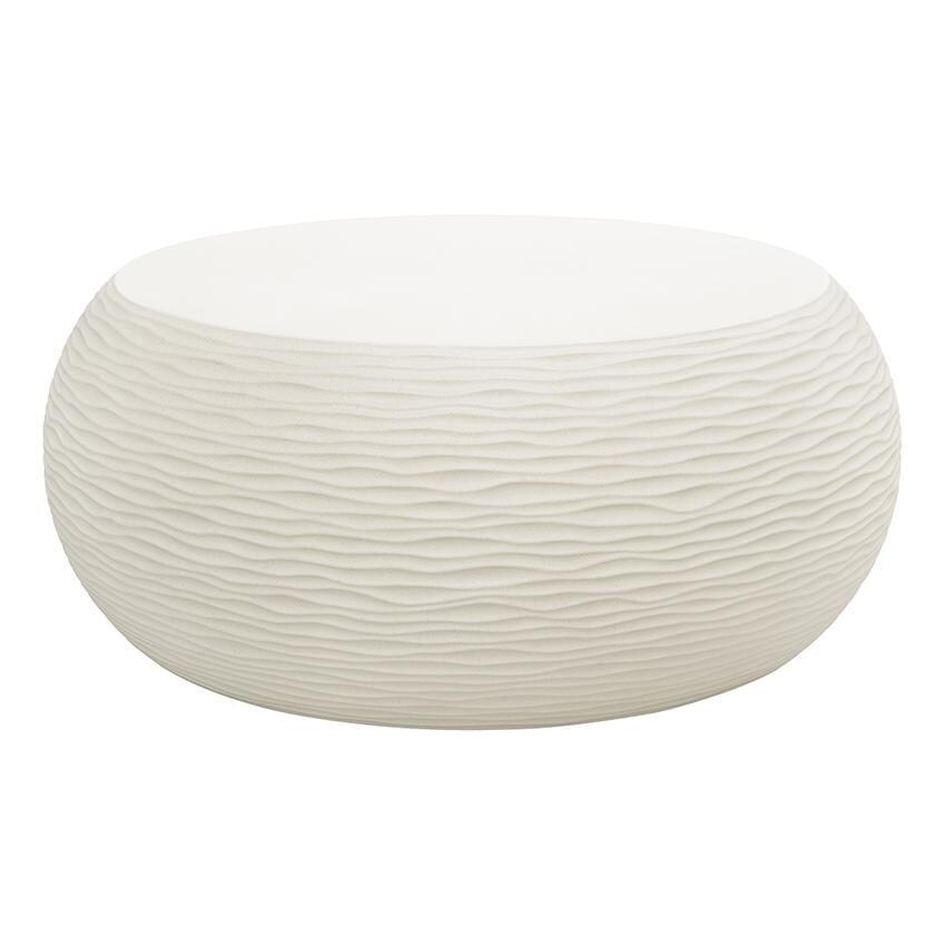 Dune 44 Inch Cream GFRC Round Coffee Table by Sunset West