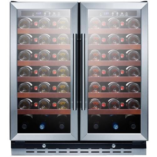 Summit 66 Bottle Commercial Dual Zone Wine Cellar / Cooler - SWC3066 - Stocked View thumbnail