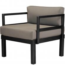 Ashbee Aluminum Patio Club Chair By Telescope Casual - Textured Black/Mushroom image