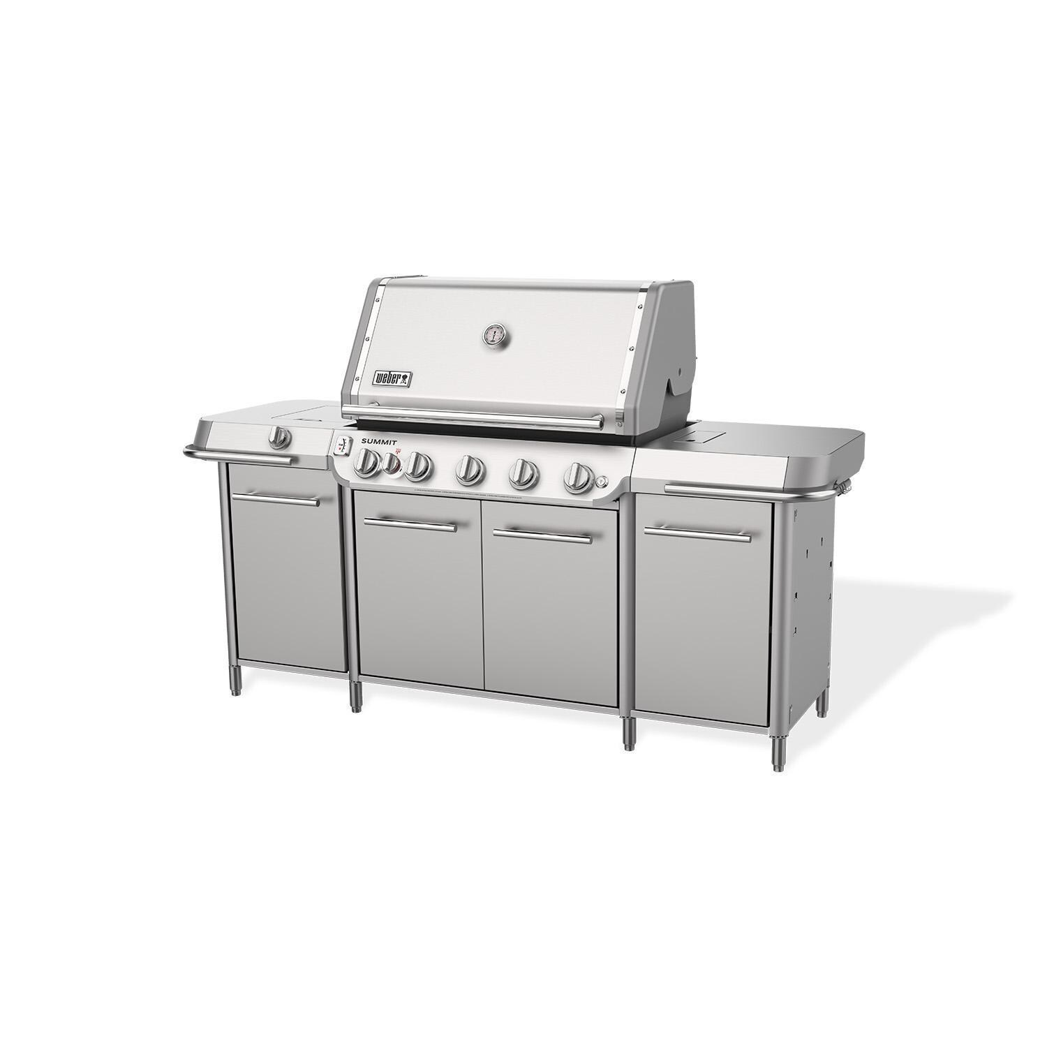 Weber 1500091 Summit GC38 S Propane Gas Grill Center - Stainless Steel - Right Angle View - White Background thumbnail