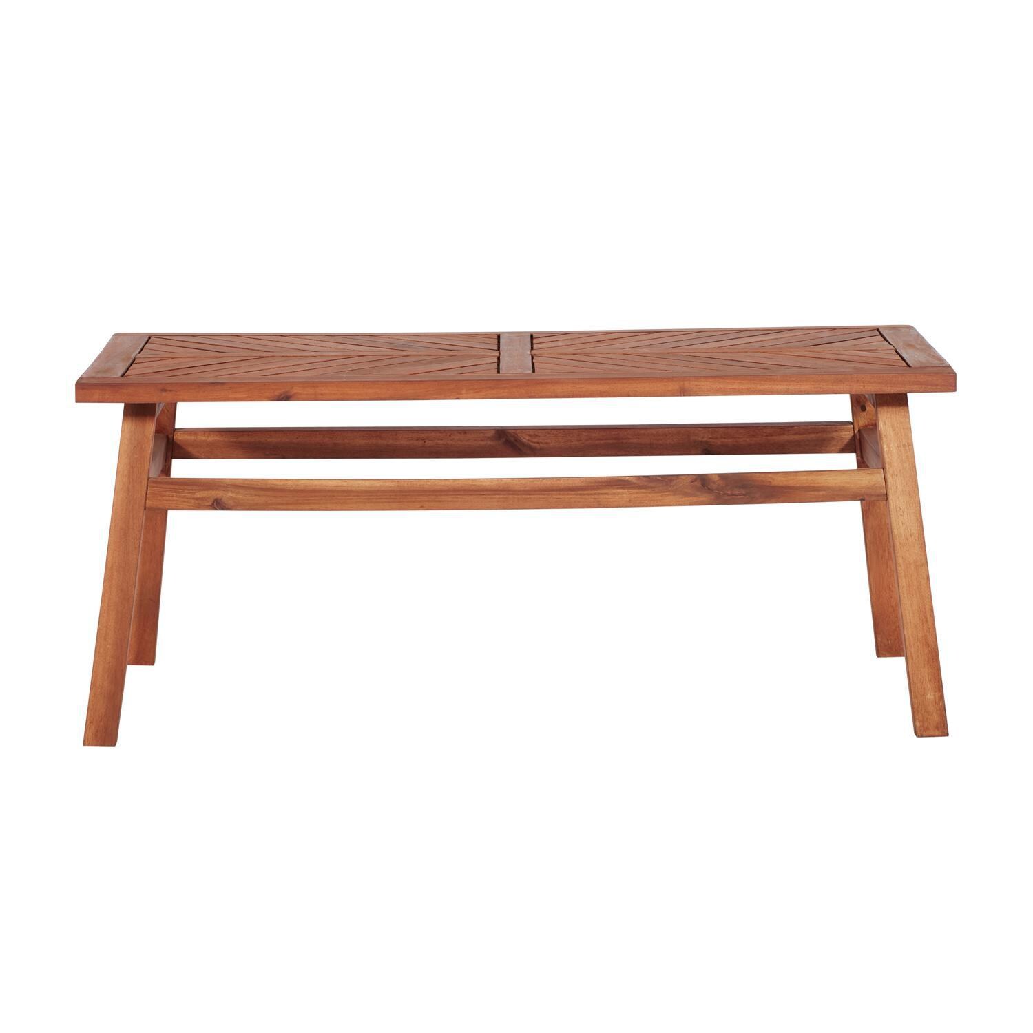 Ultimate Patio Wishlake 42 X 20 Inch Rectangular Acacia Patio Coffee Table - Brown - Front View thumbnail